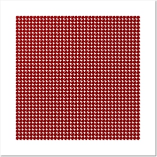 Dark Christmas Candy Apple Red Houndstooth Check Posters and Art